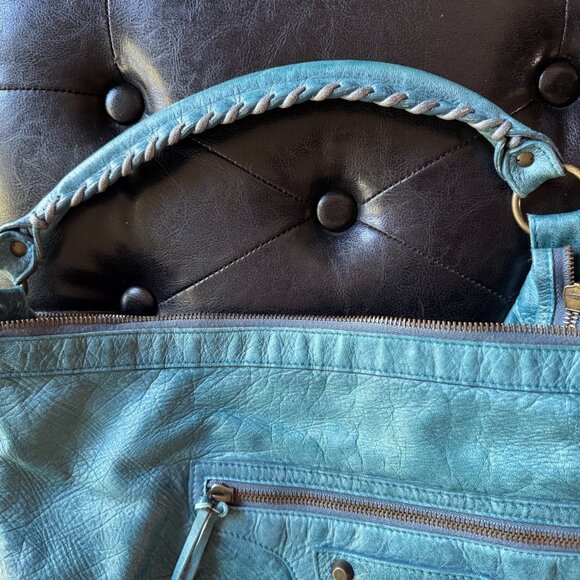Auth 2005 Balenciaga Teal Turquoise Green Blue Chevre Day Shoulder Hobo Bag - Picture 12 of 15